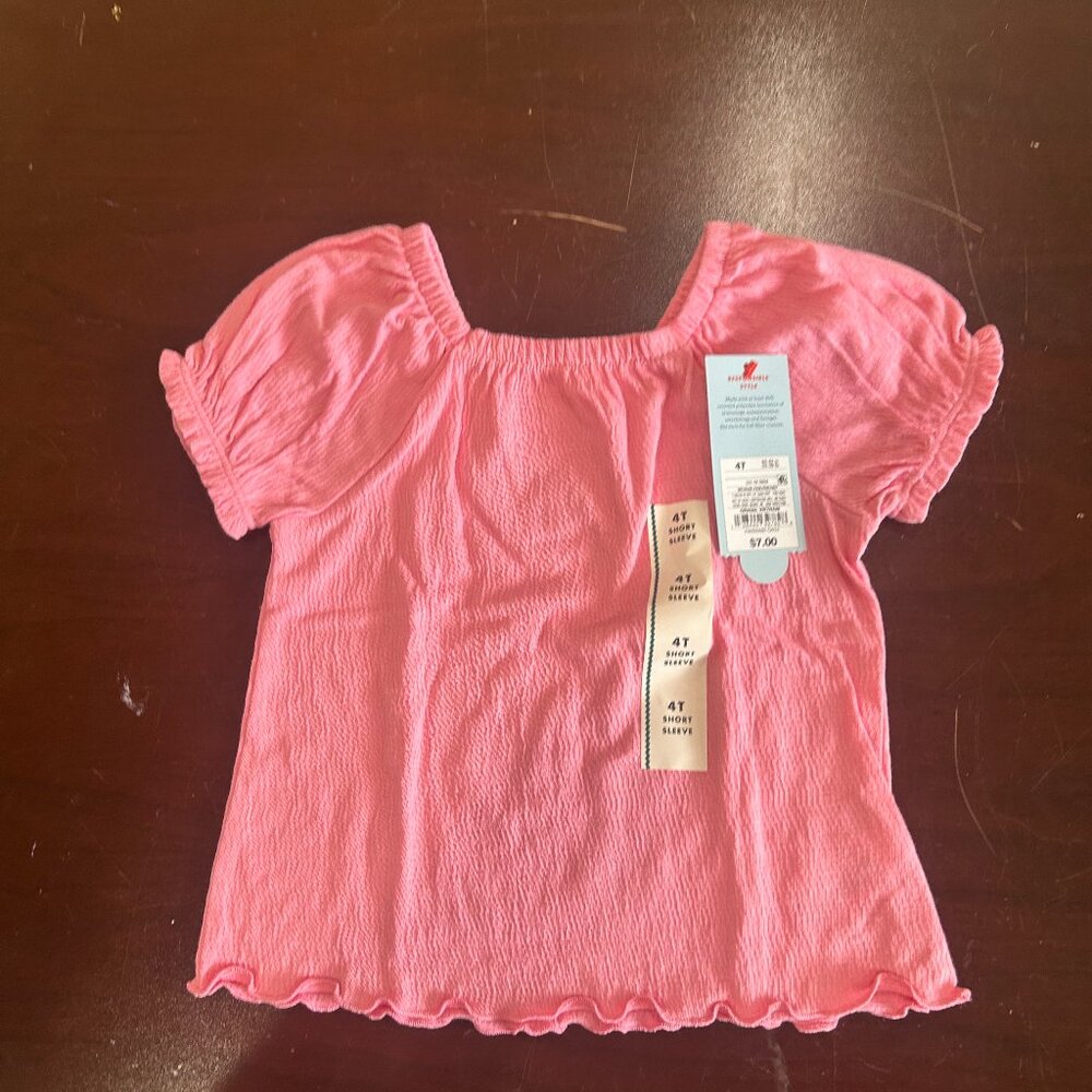 NWT 4T Cat & Jack Girly Soft Pink Ruffle shirt